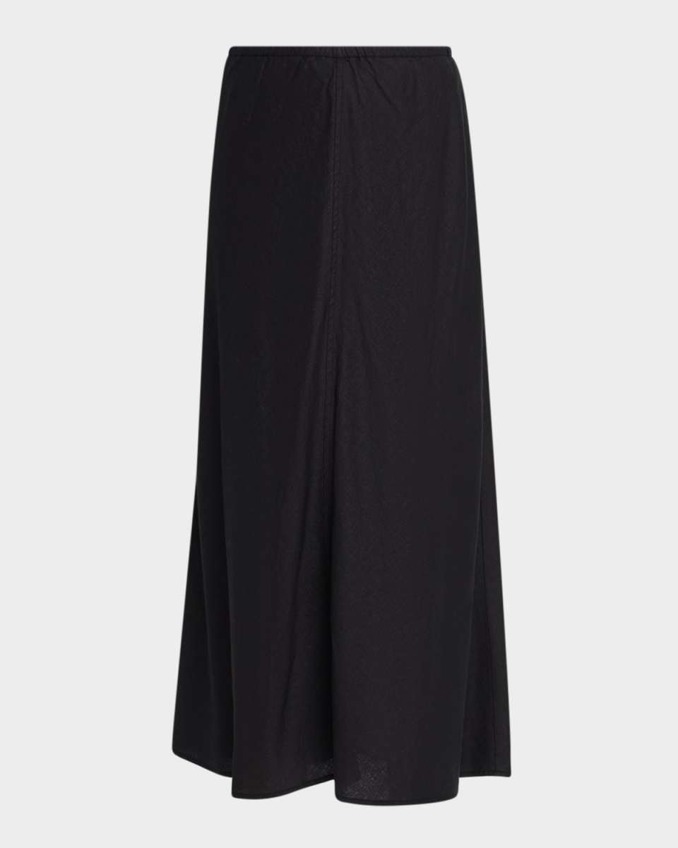 A-Line Organic Linen Midi Skirt
